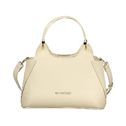 Beige Polyurethane Women Handbag
