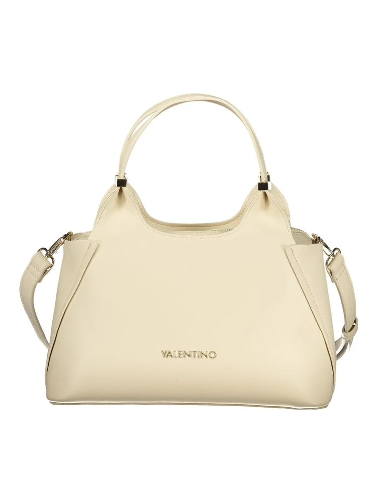 Beige Polyurethane Women Handbag