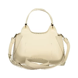Beige Polyurethane Women Handbag