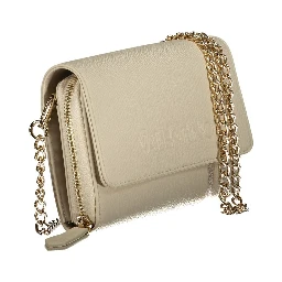 Beige Polyurethane Women Wallet