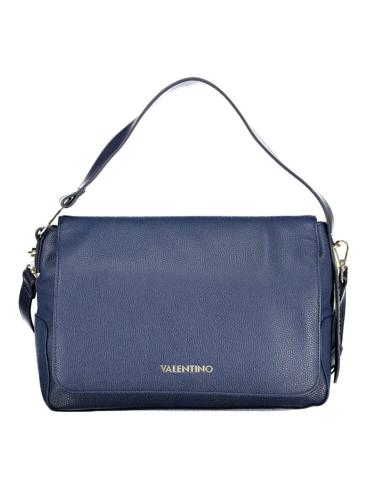 Blue Polyurethane Women Shoulder Bag