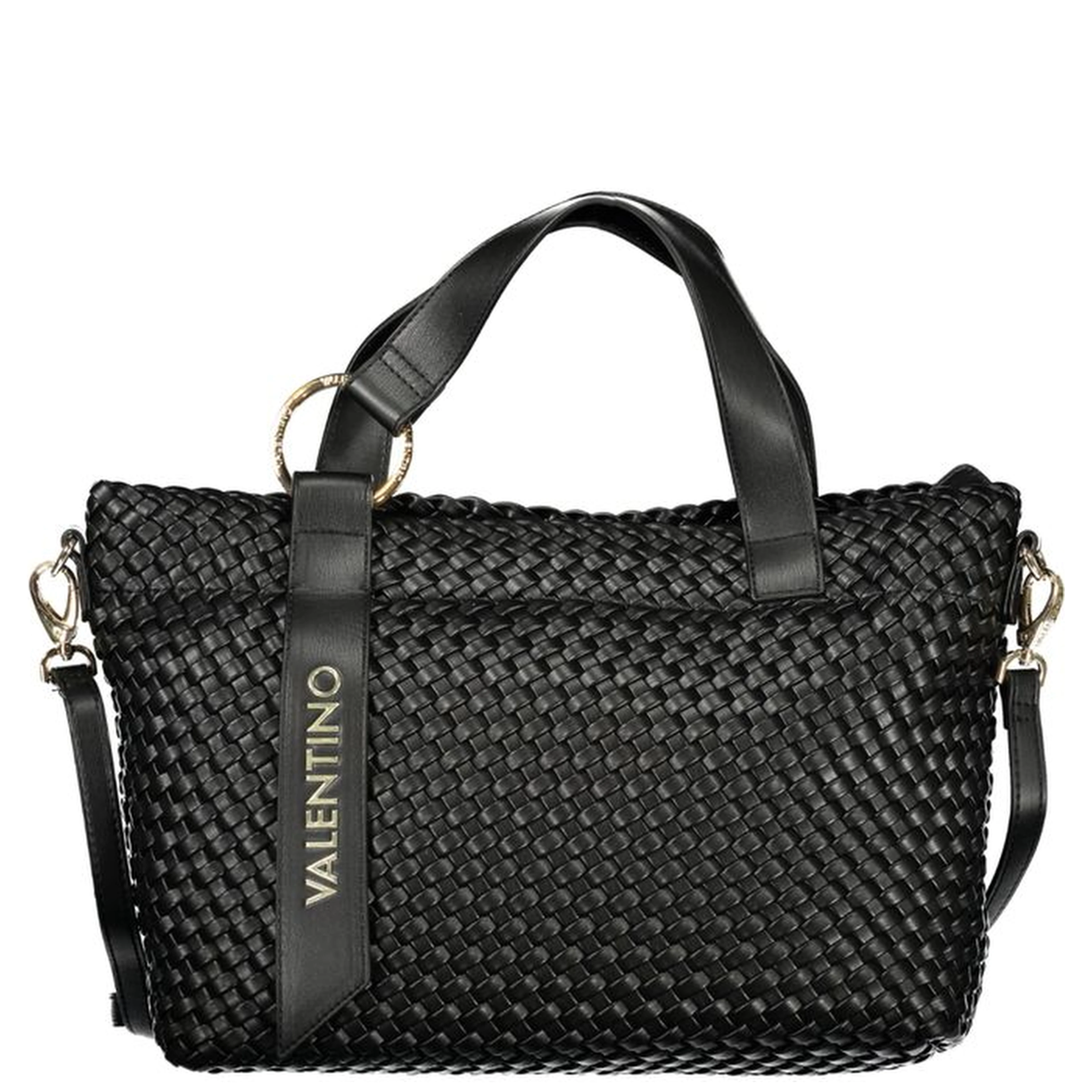Black Polyurethane Women Handbag