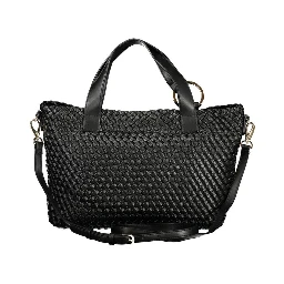 حقيبة يد نسائية سوداء من البولي يوريثان