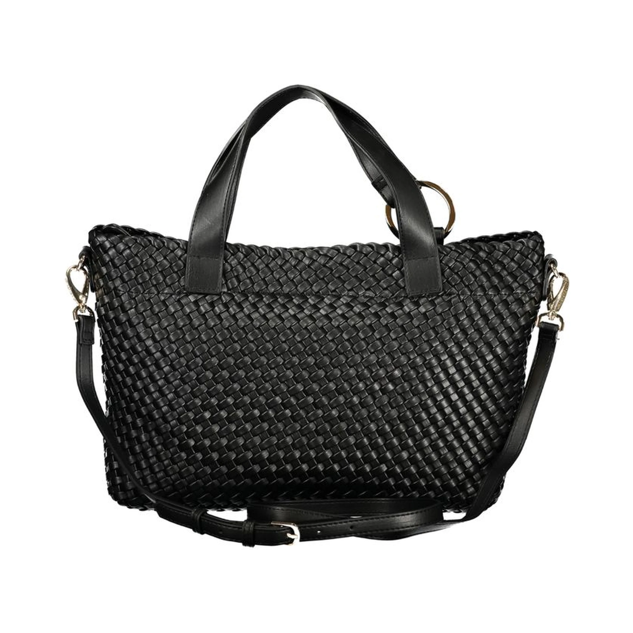 حقيبة يد نسائية سوداء من البولي يوريثان