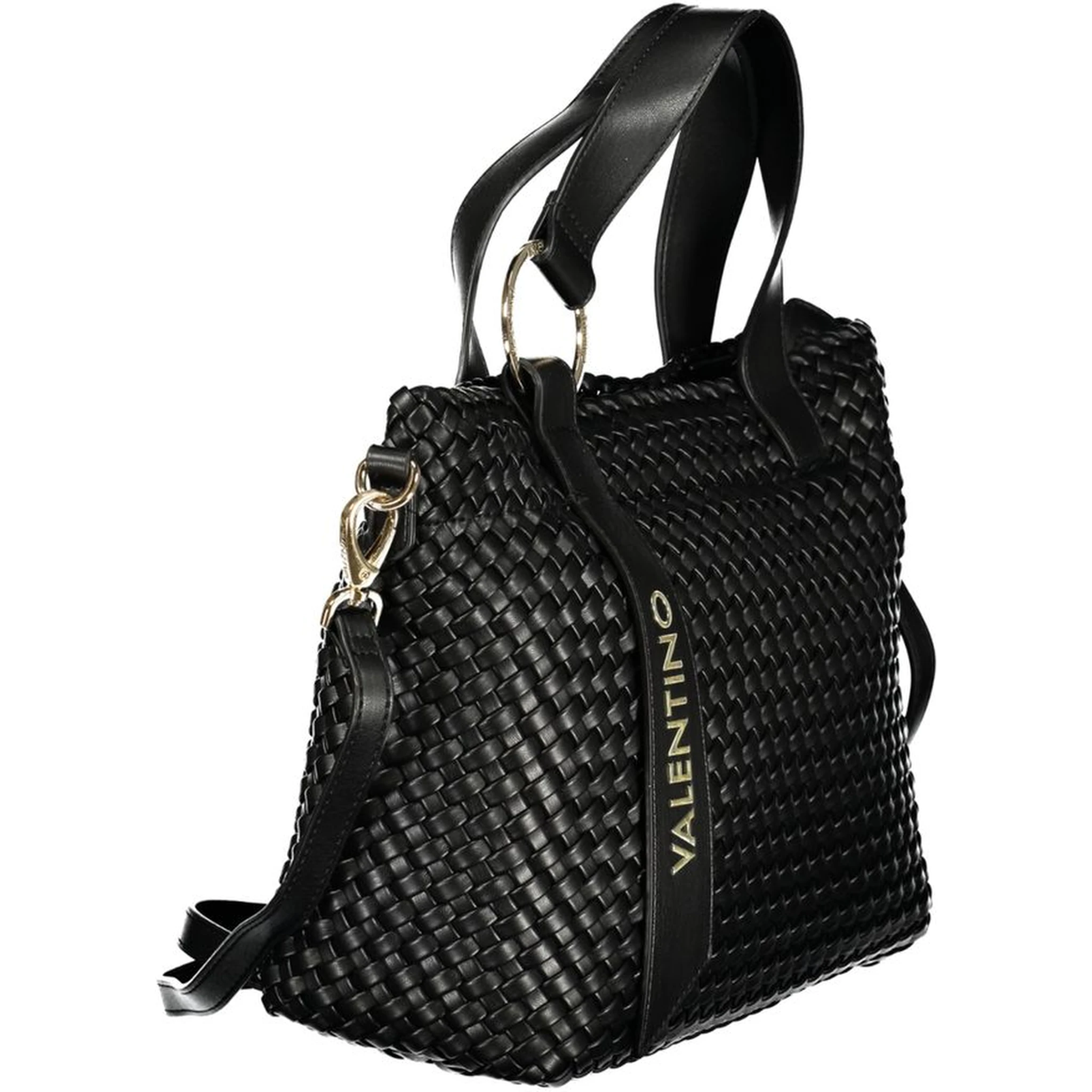 حقيبة يد نسائية سوداء من البولي يوريثان