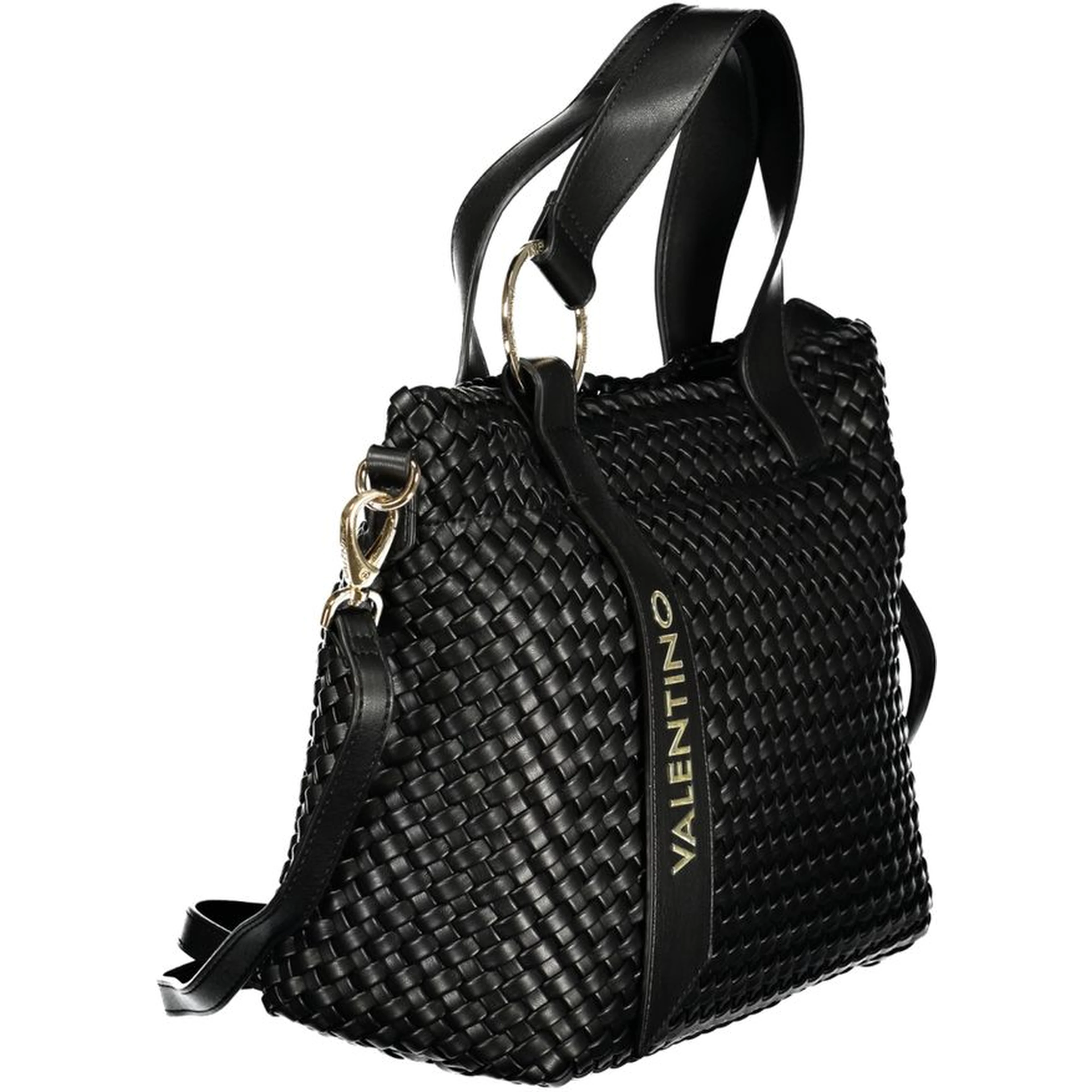 Black Polyurethane Women Handbag