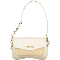 Beige Polyurethane Women Handbag