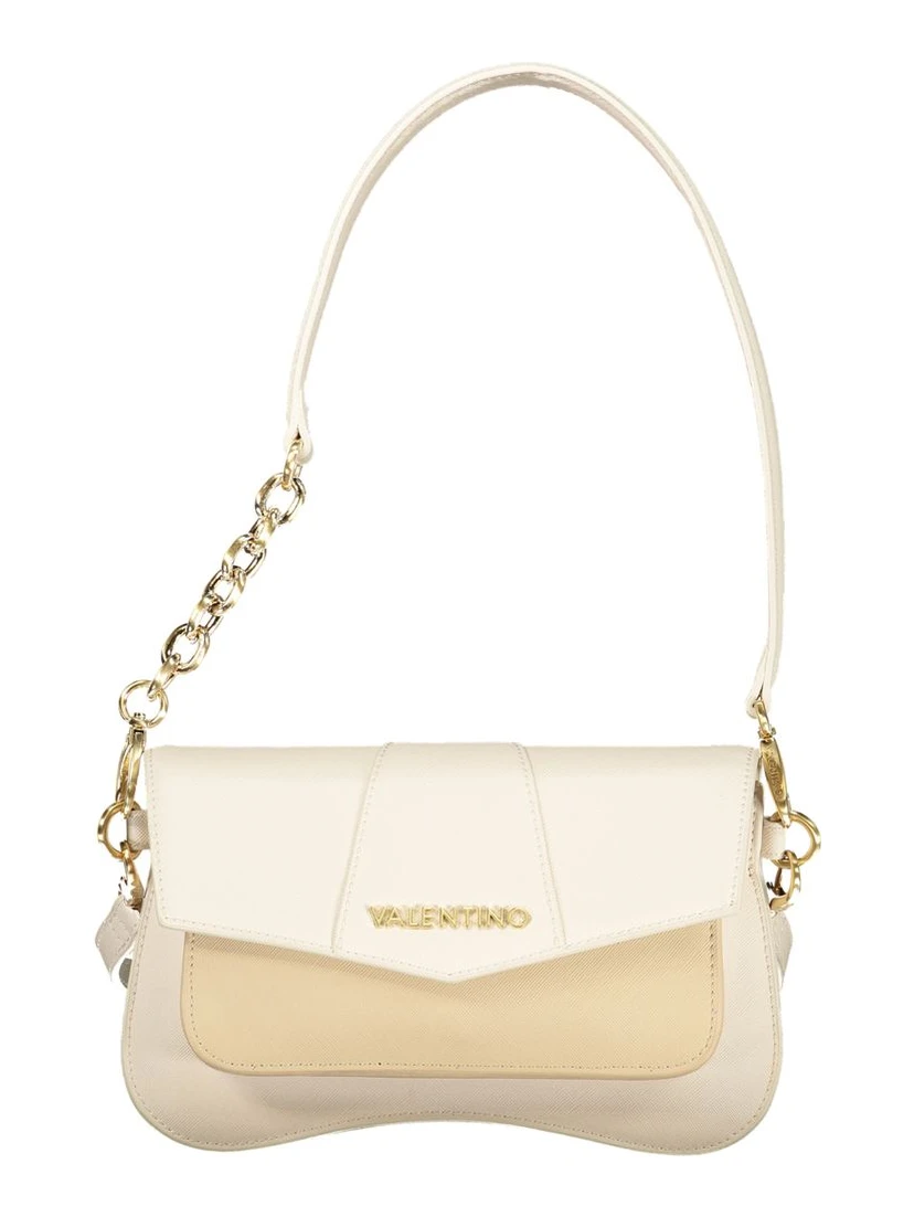Beige Polyurethane Women Handbag