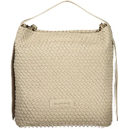 Beige Polyurethane Women Handbag