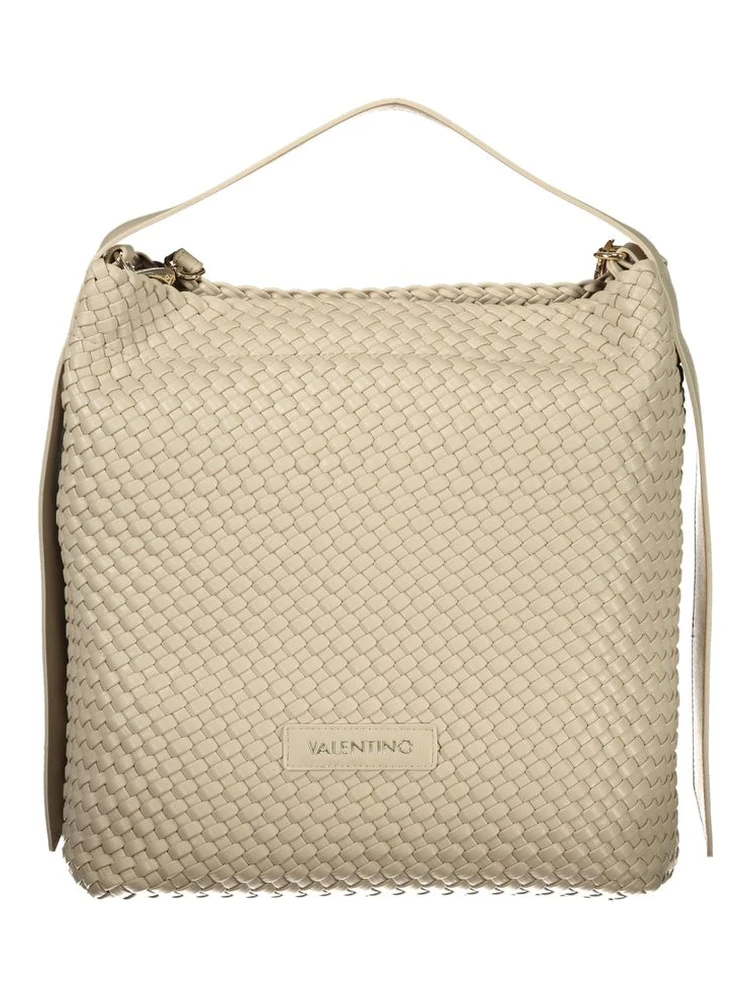 Beige Polyurethane Women Handbag