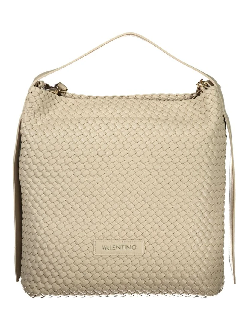 Beige Polyurethane Women Handbag