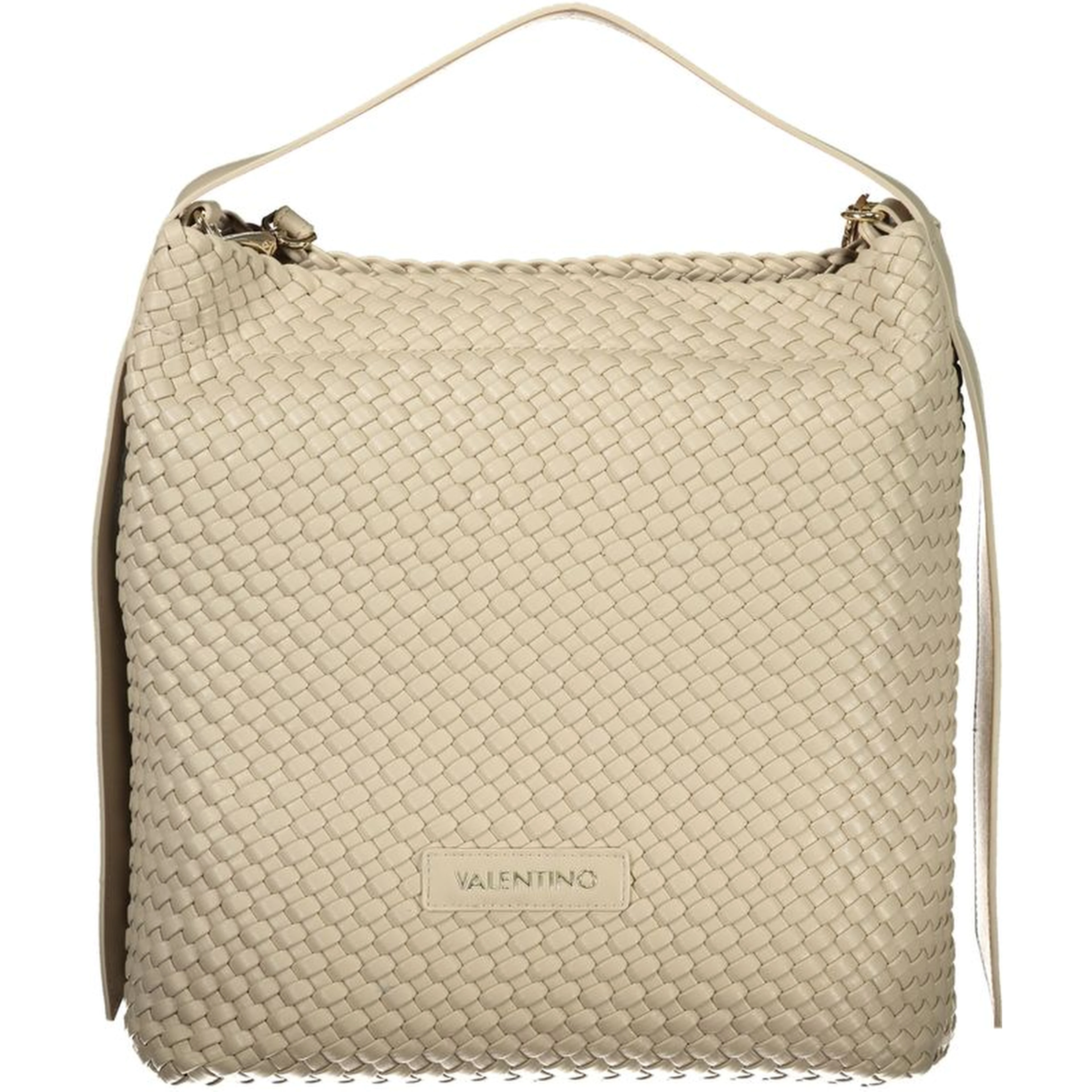 Beige Polyurethane Women Handbag