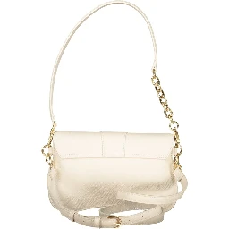 Beige Polyurethane Women Handbag