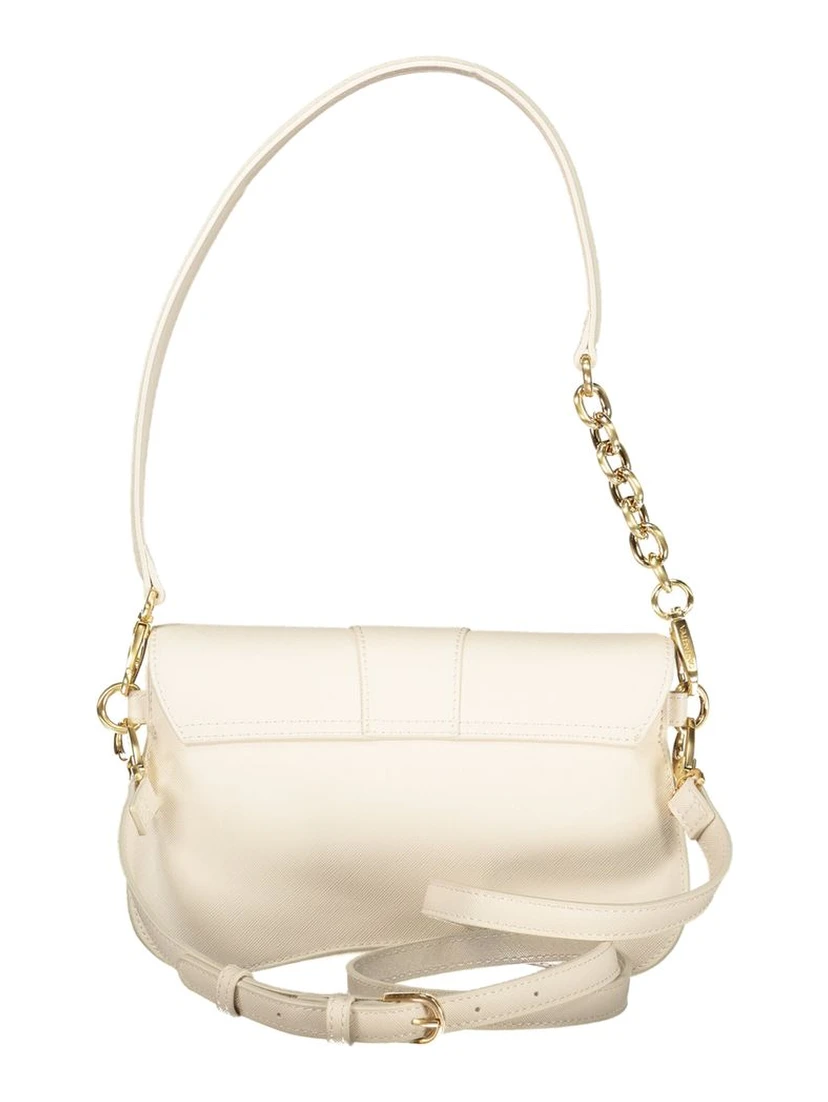 Beige Polyurethane Women Handbag