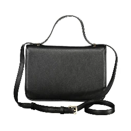 حقيبة يد نسائية سوداء من البولي يوريثان