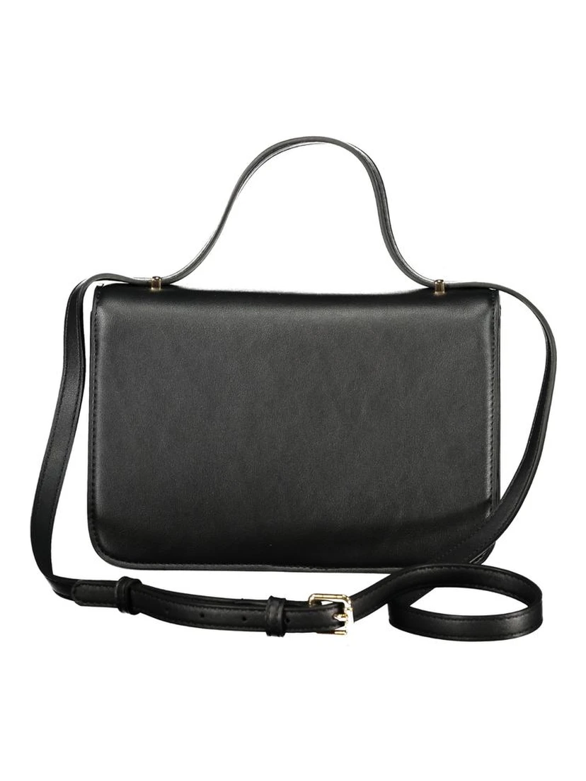 حقيبة يد نسائية سوداء من البولي يوريثان