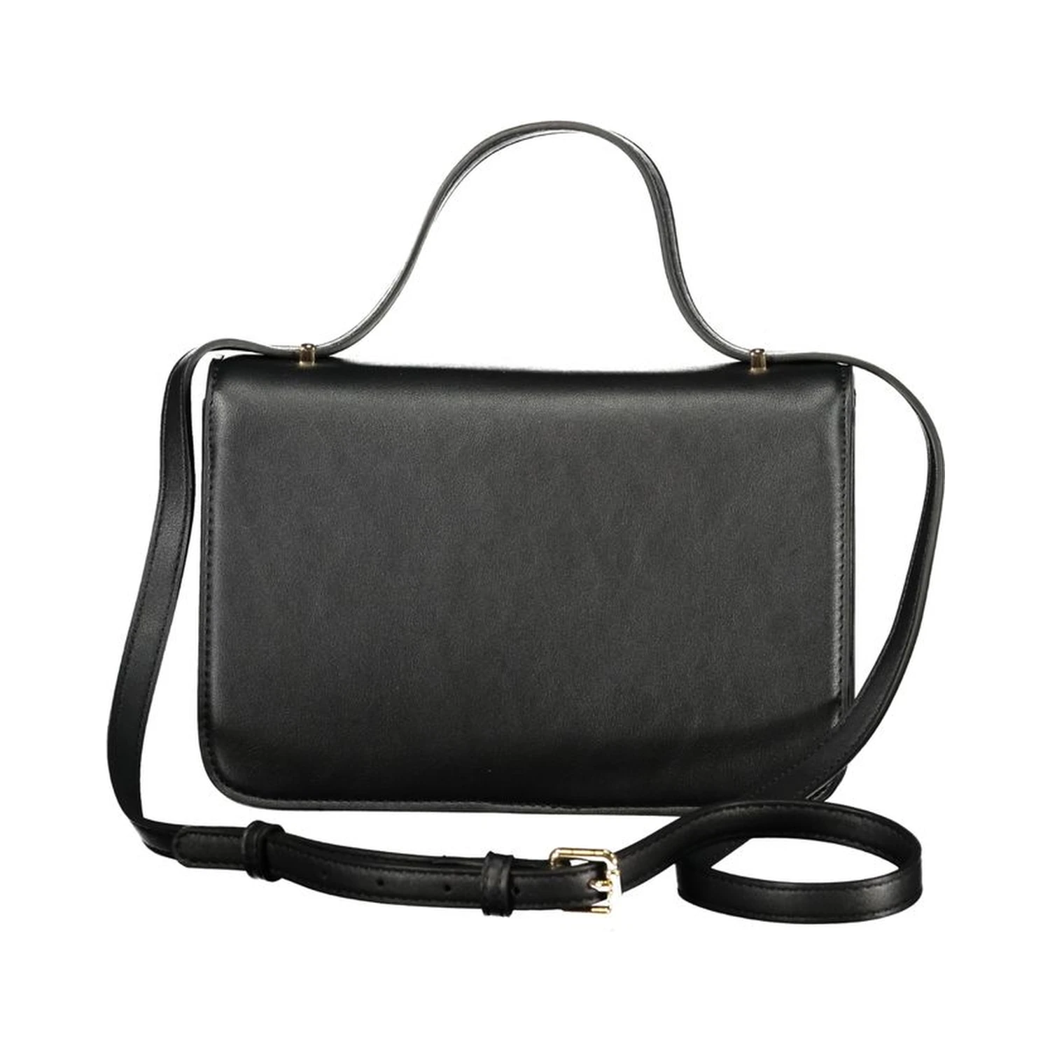 Black Polyurethane Women Handbag