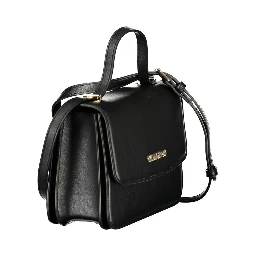 حقيبة يد نسائية سوداء من البولي يوريثان