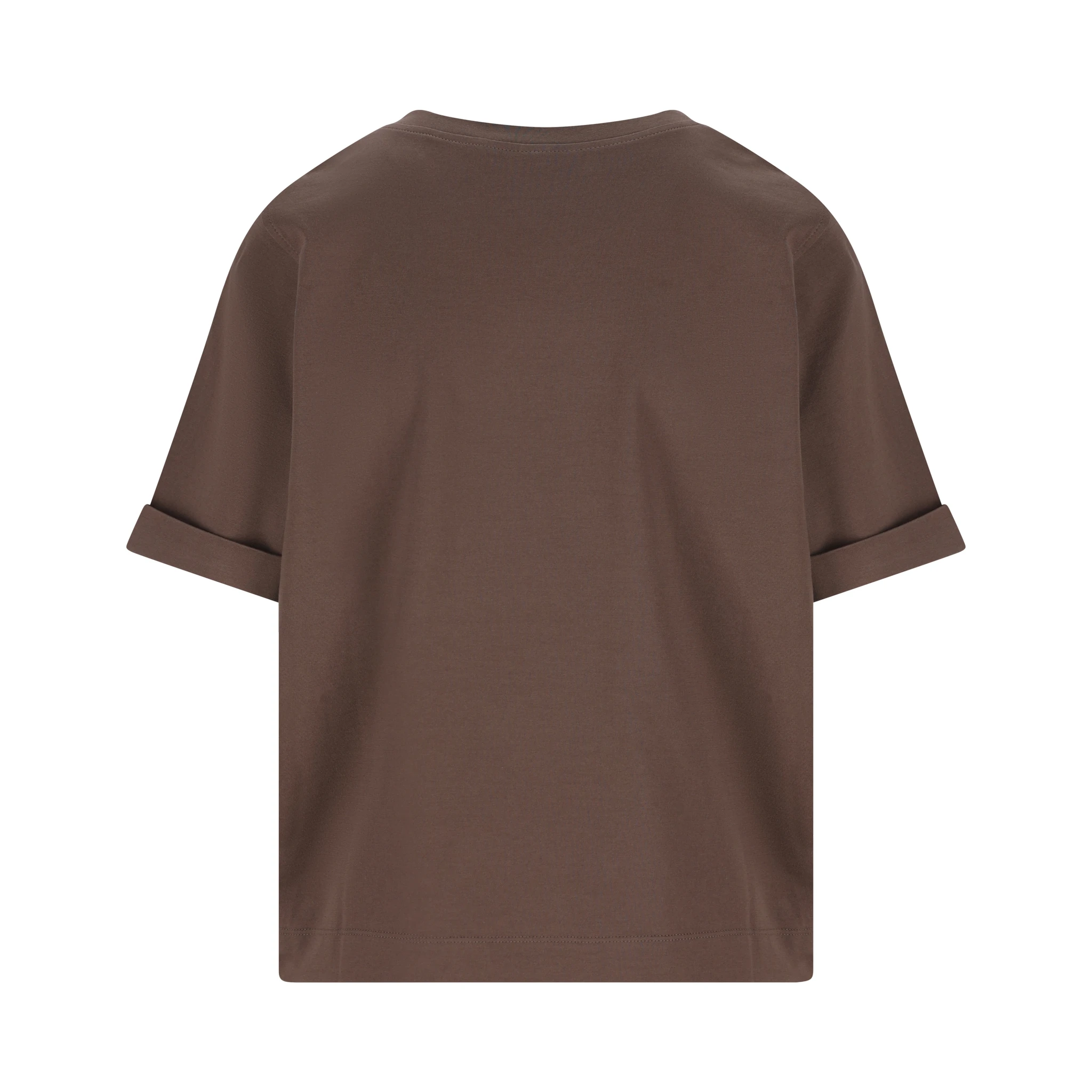 Brown cotton jersey T-shirt