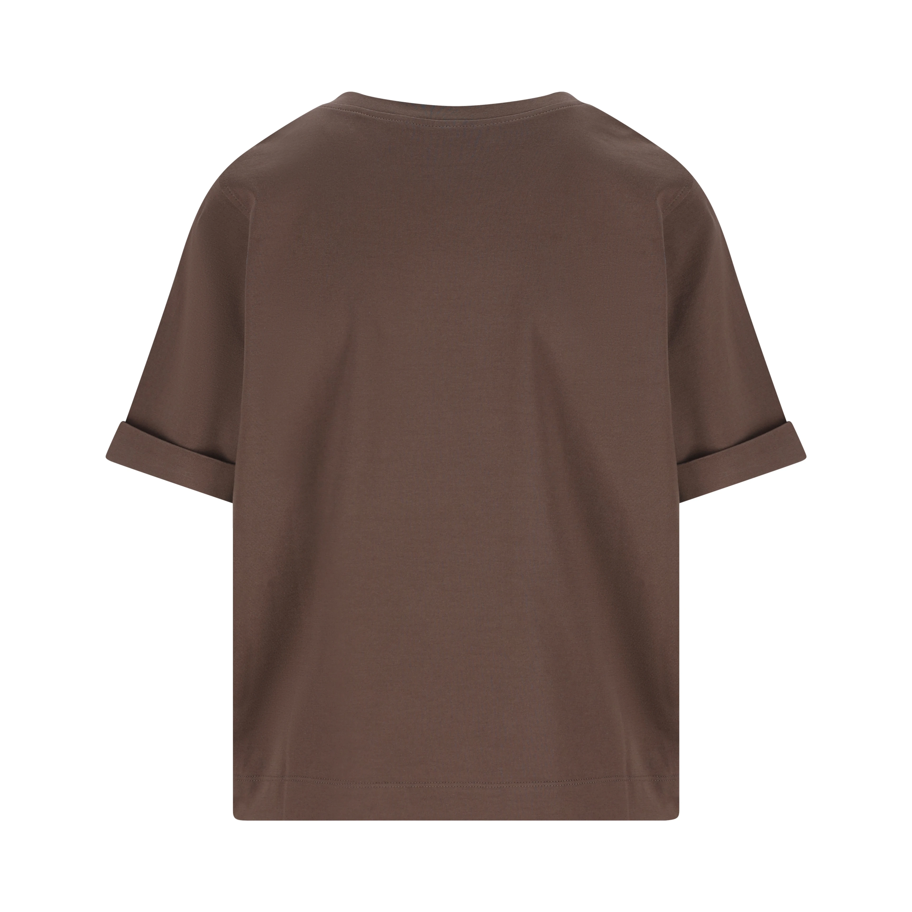 Brown cotton jersey T-shirt