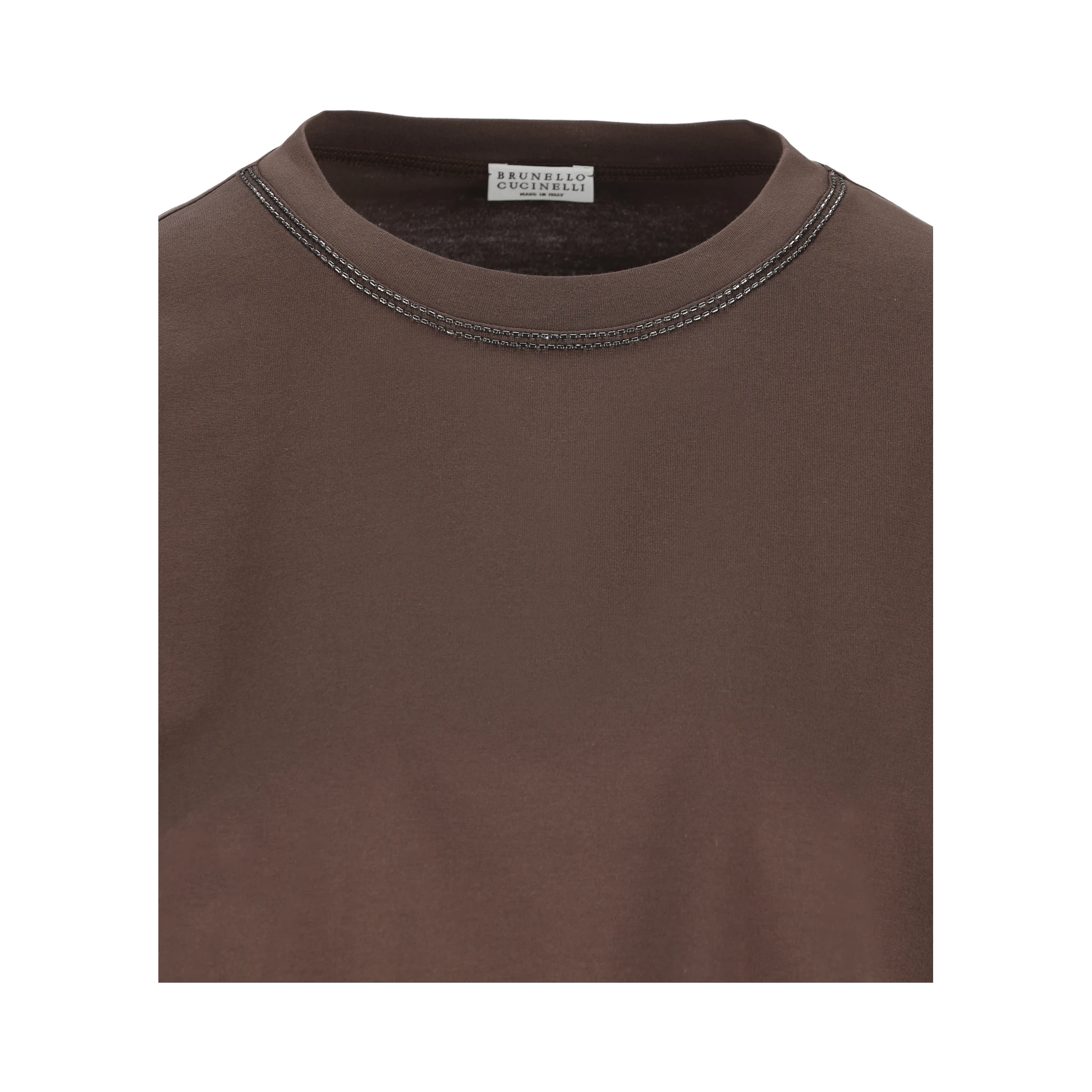 Brown cotton jersey T-shirt
