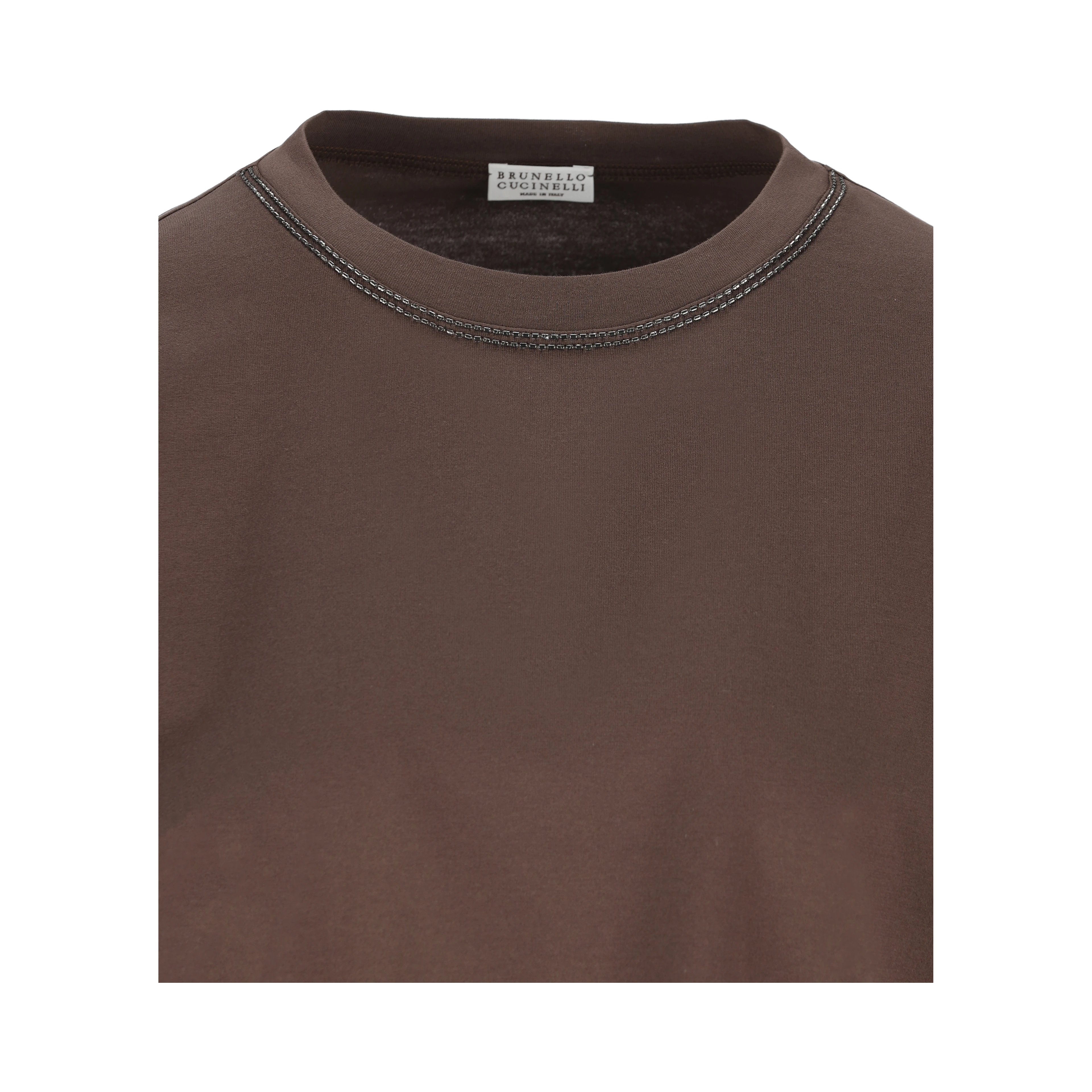 Brown cotton jersey T-shirt