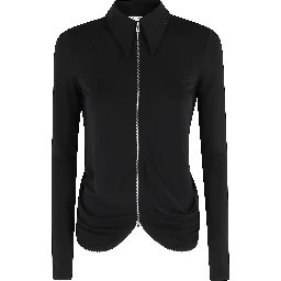 DRAPE BACK SHIRT W CONTINUOUS ZIPPER