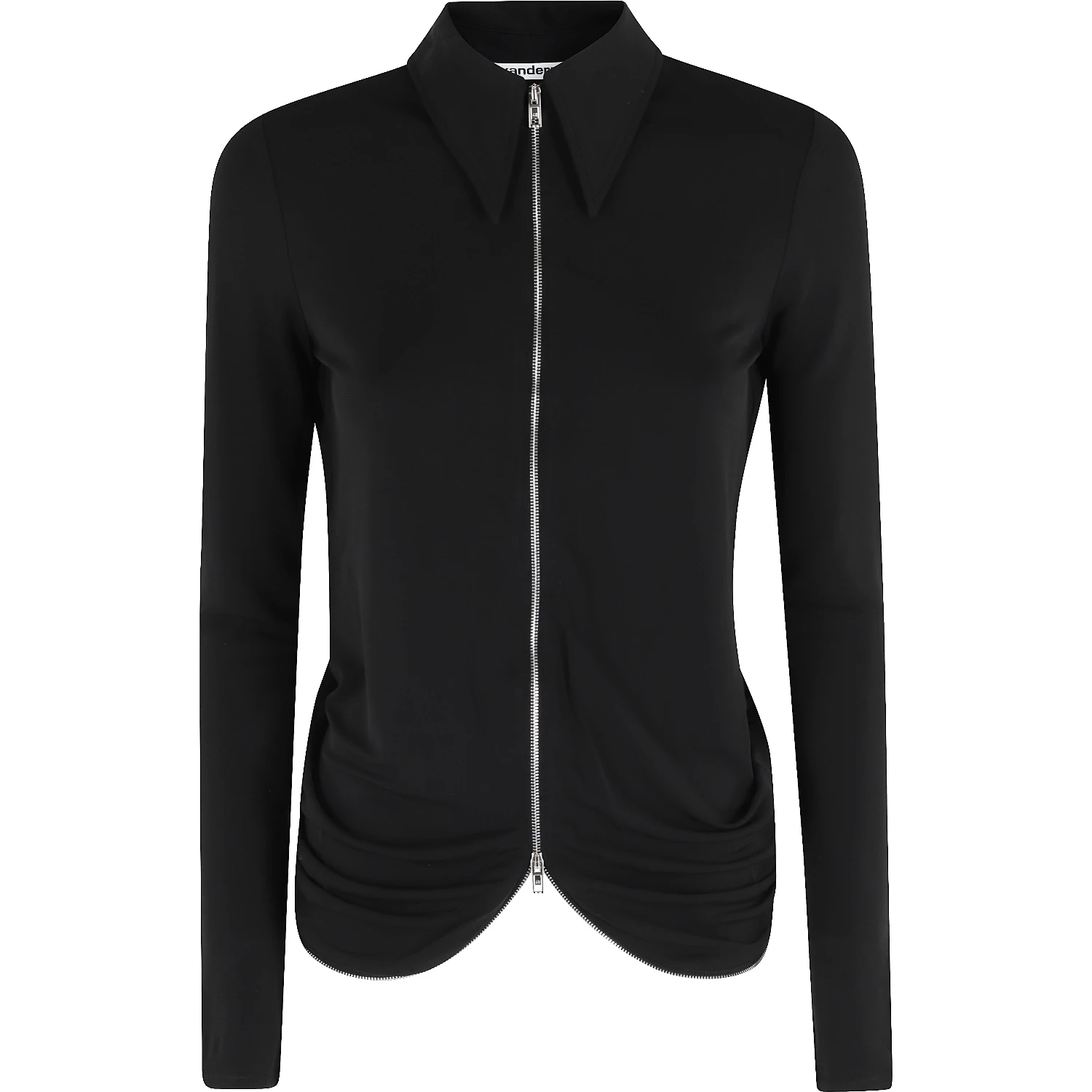 DRAPE BACK SHIRT W CONTINUOUS ZIPPER