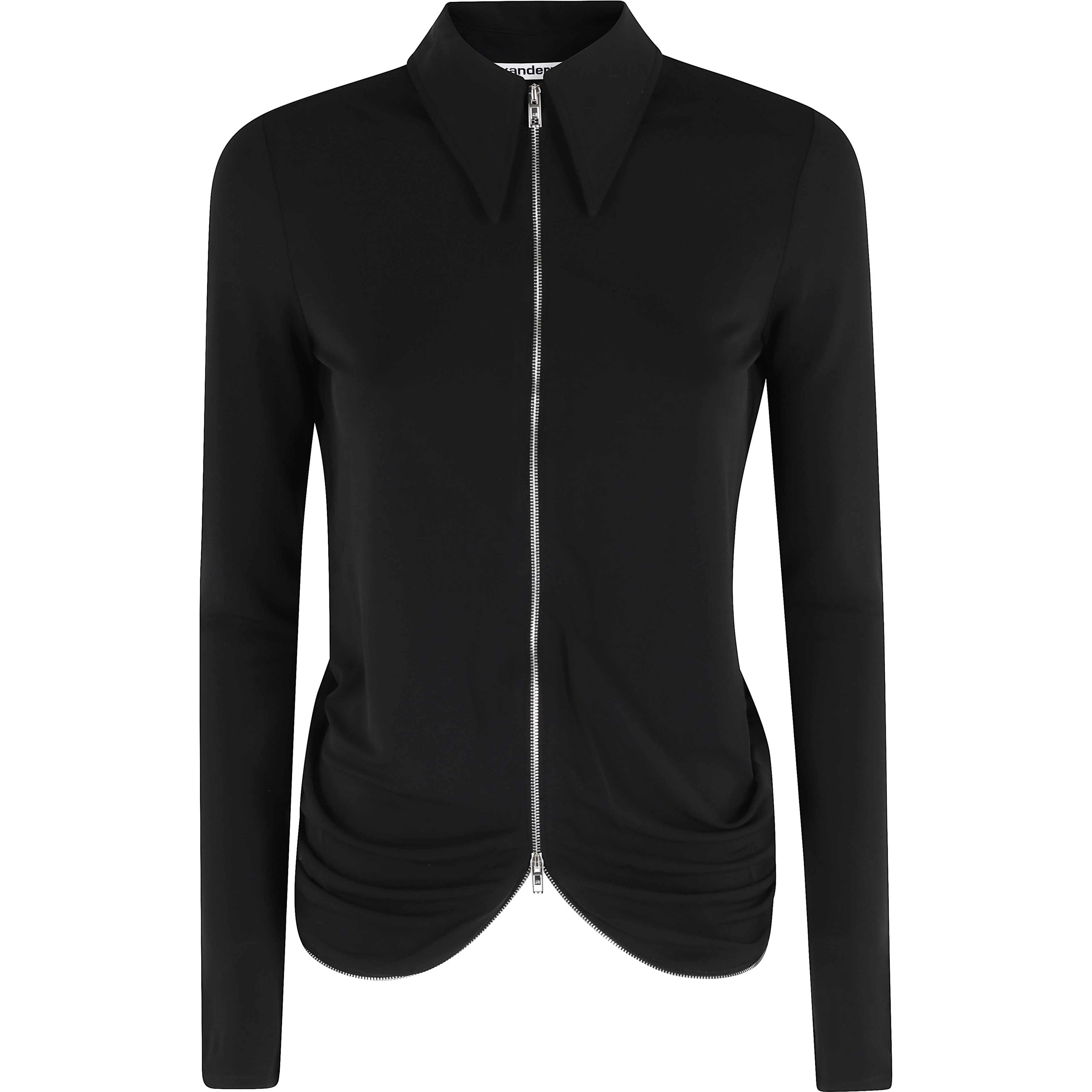 DRAPE BACK SHIRT W CONTINUOUS ZIPPER