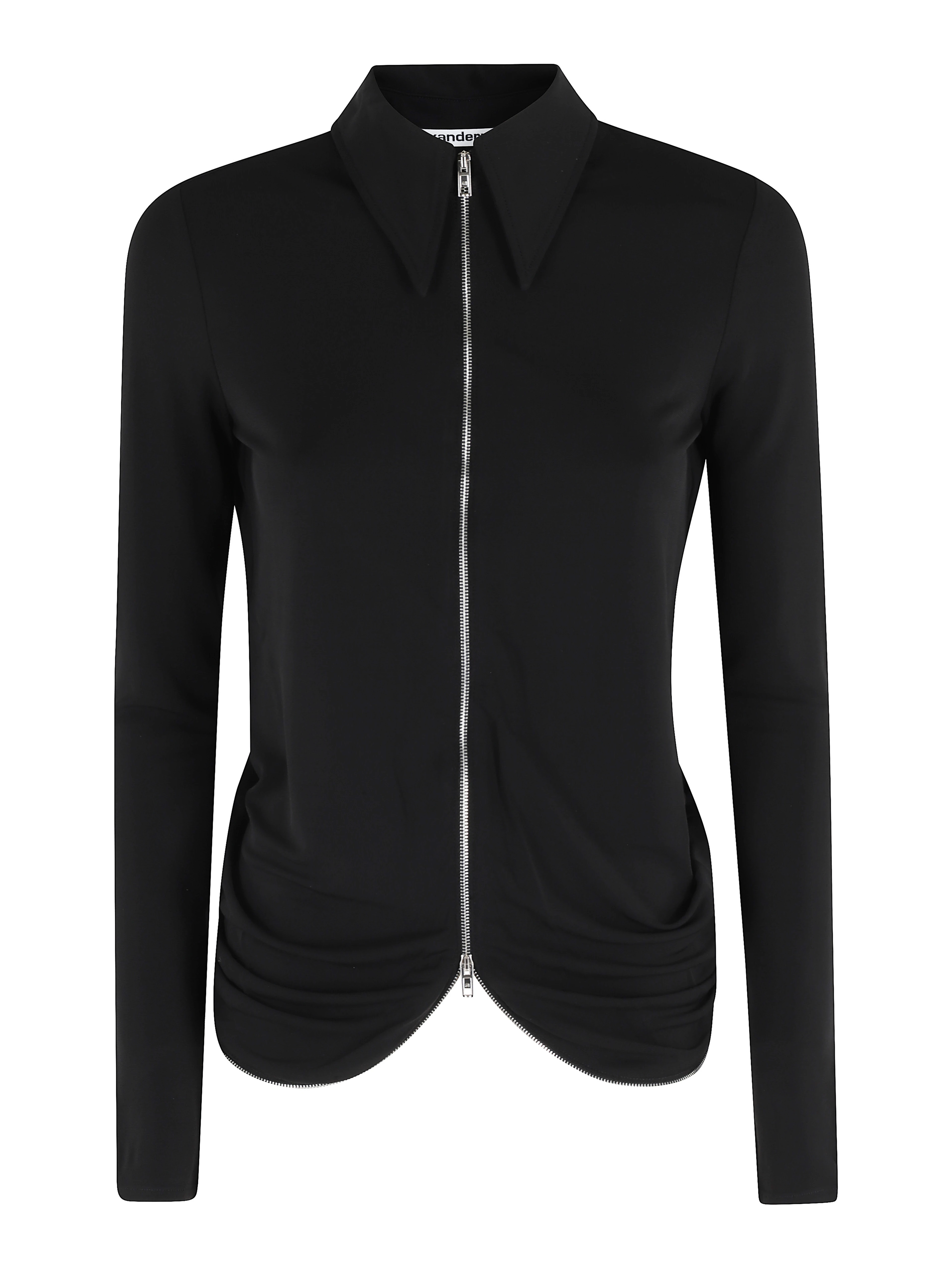 DRAPE BACK SHIRT W CONTINUOUS ZIPPER