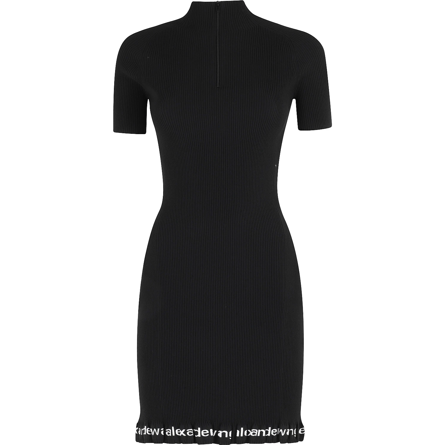RIBBED SS DRESS W LOGO
