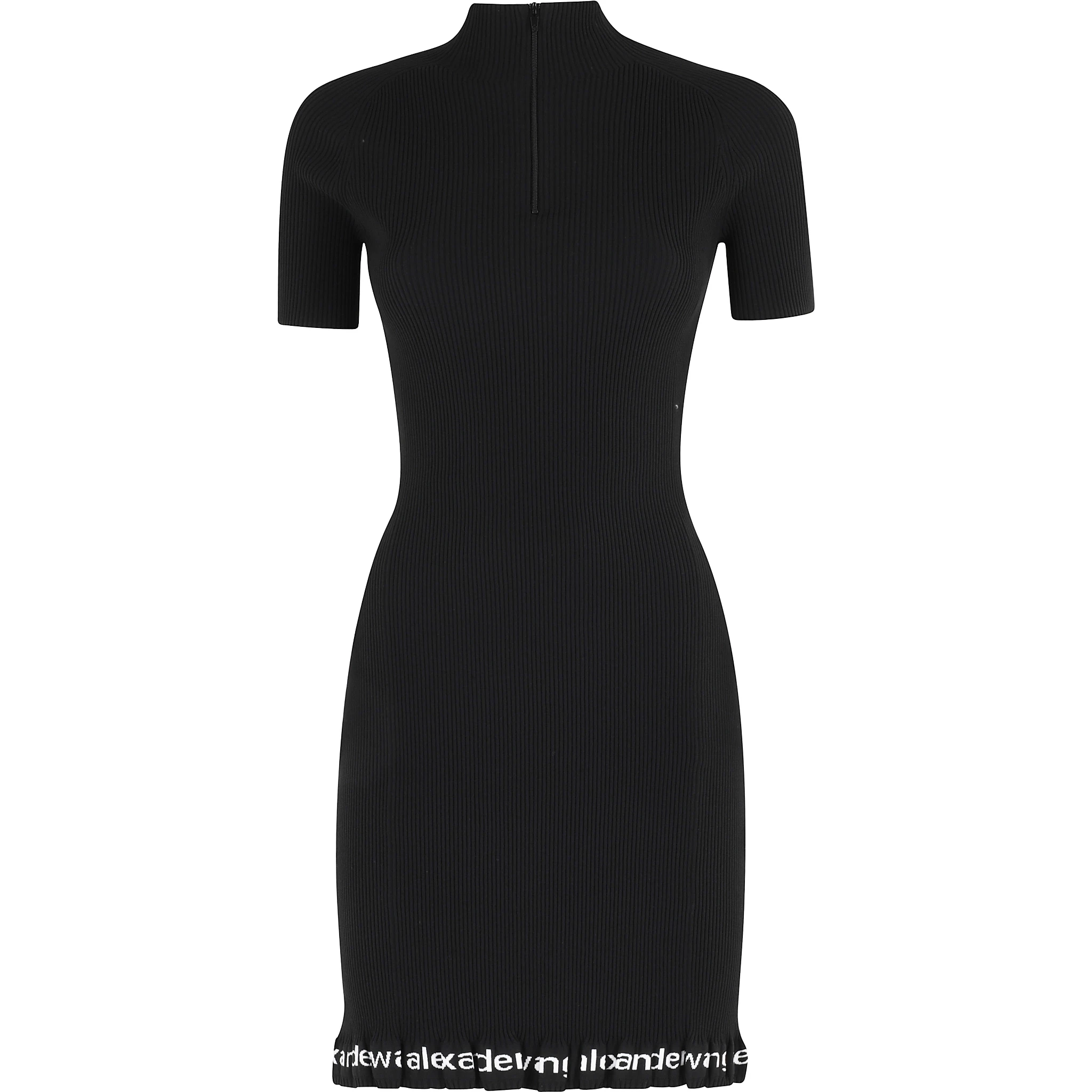 RIBBED SS DRESS W LOGO