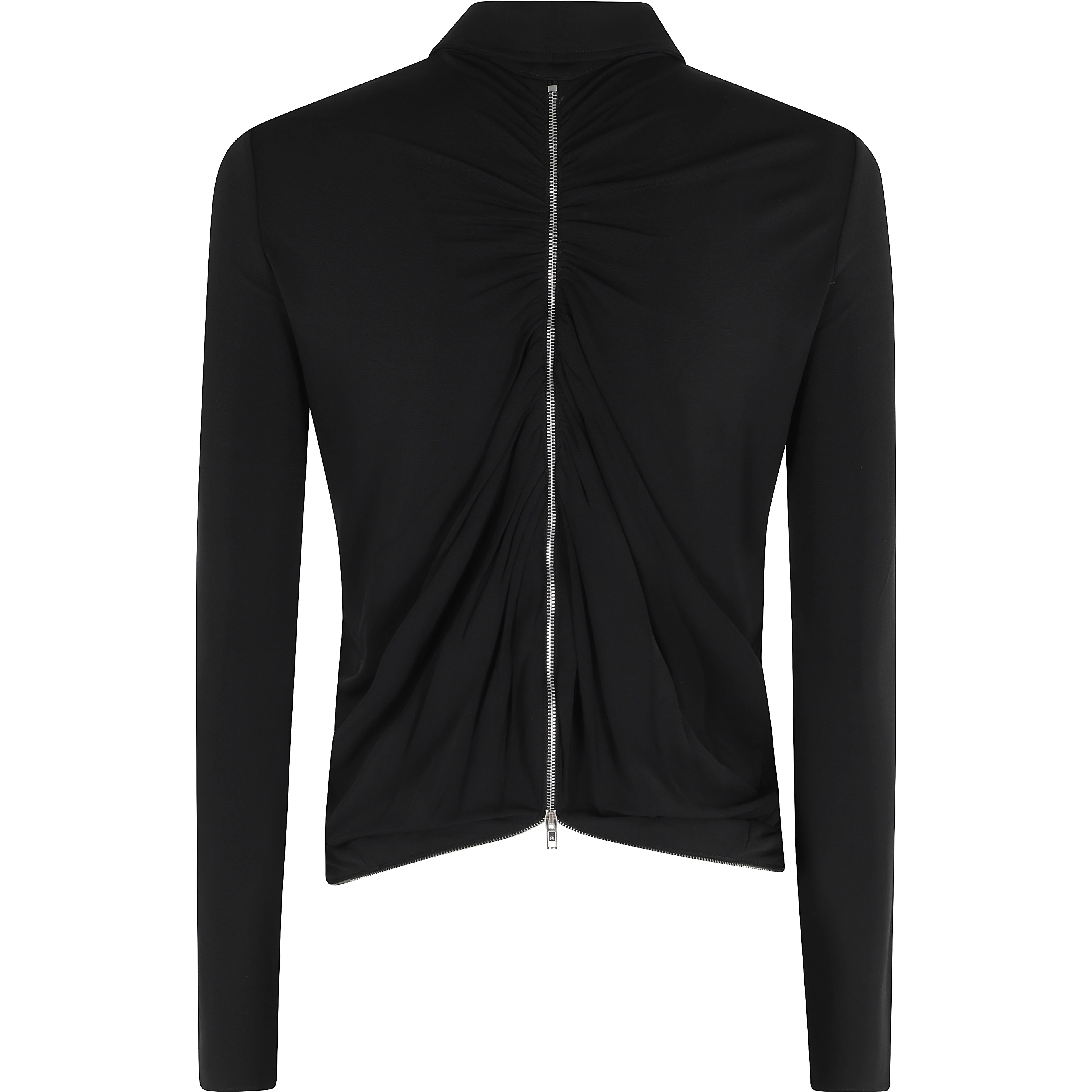DRAPE BACK SHIRT W CONTINUOUS ZIPPER