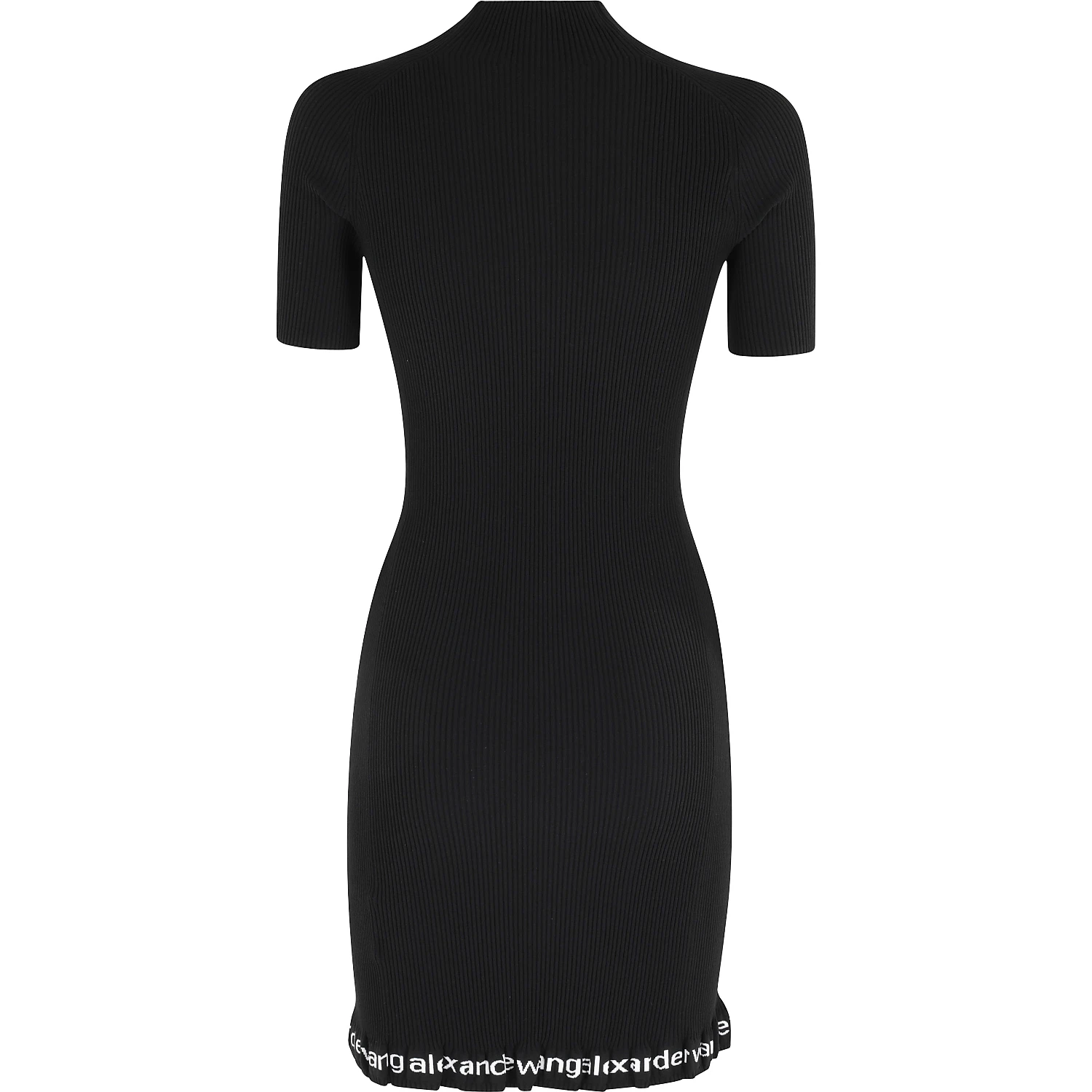 RIBBED SS DRESS W LOGO
