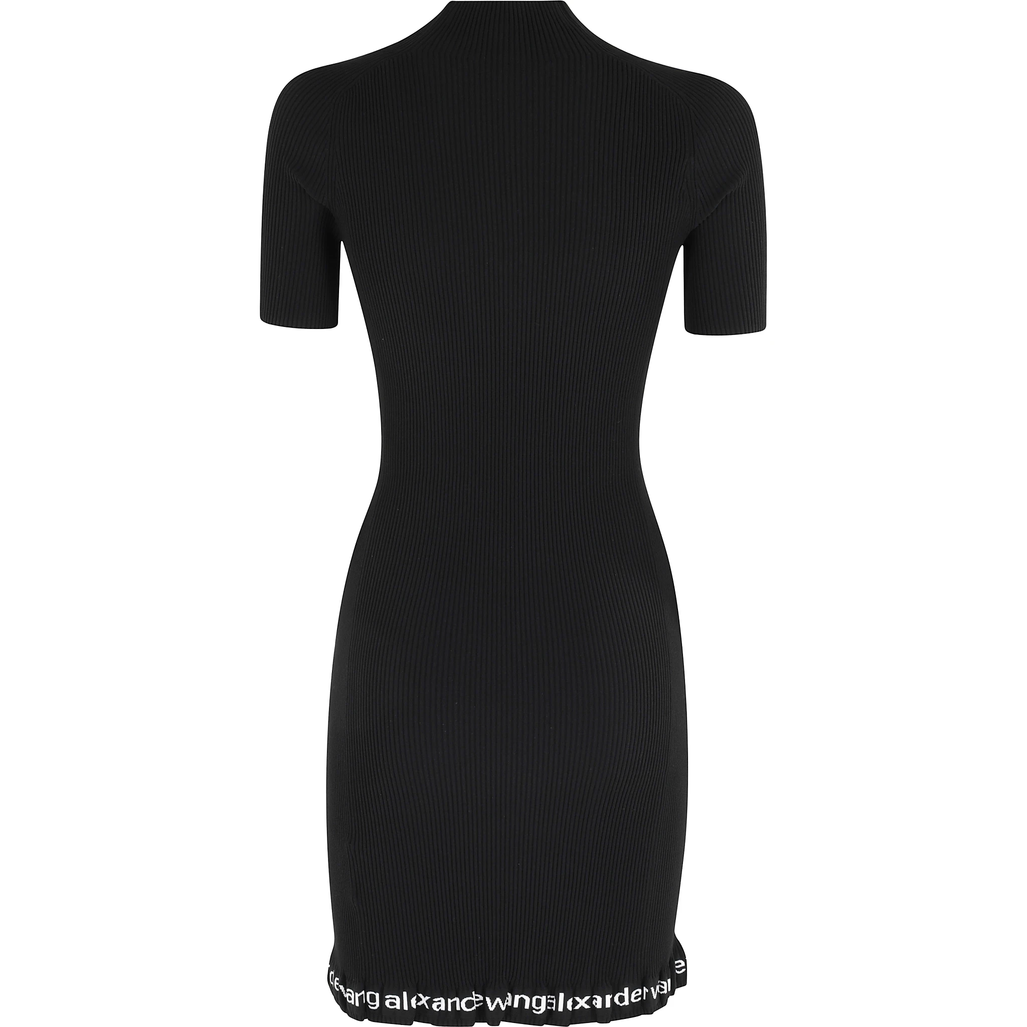 RIBBED SS DRESS W LOGO
