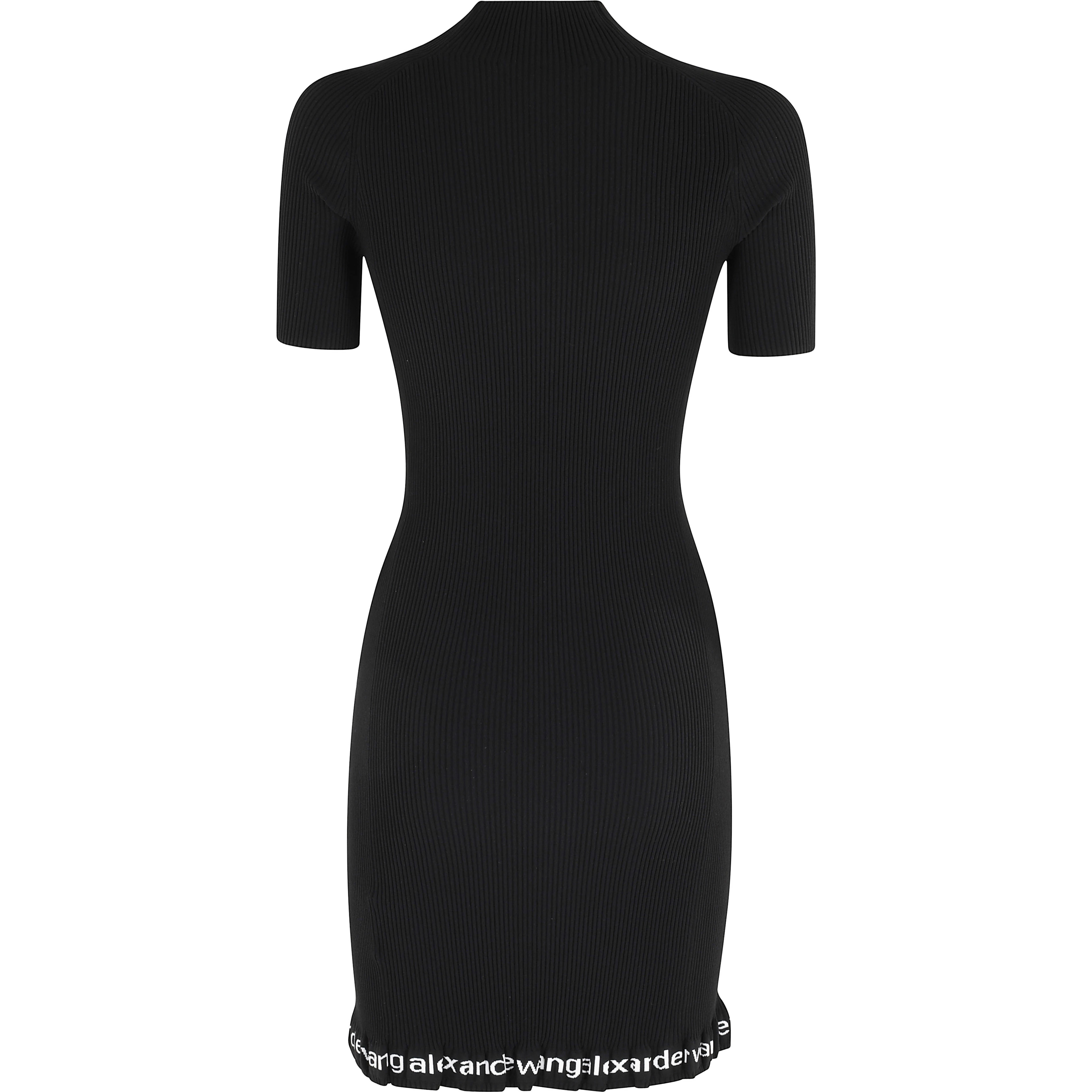 RIBBED SS DRESS W LOGO