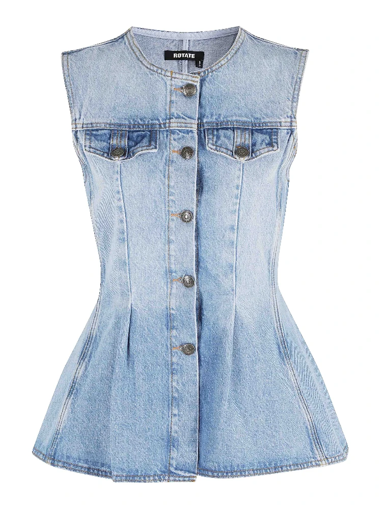 FLARED DENIM TOP