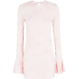 فستان قصير مزين بكشكشة شبكية