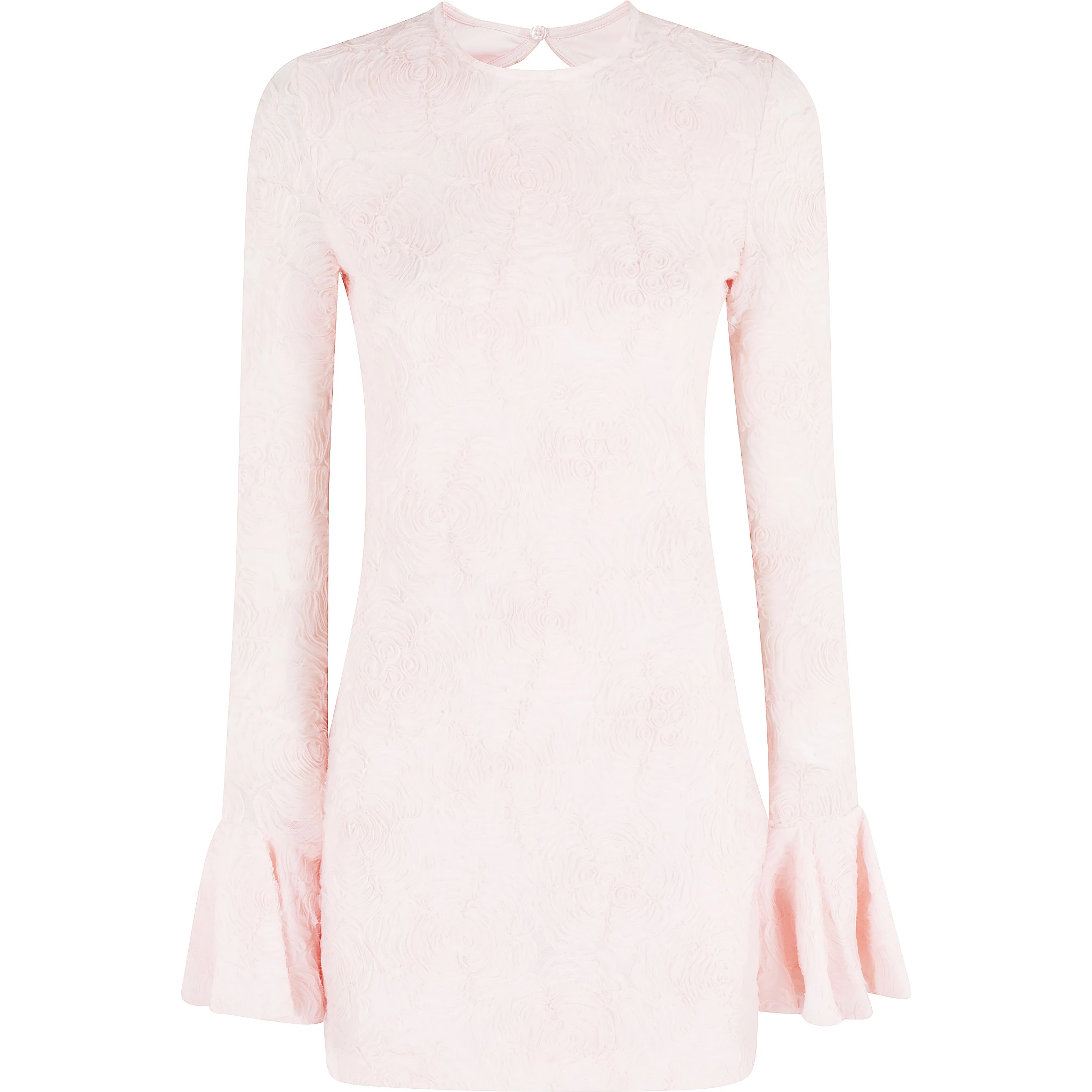 فستان قصير مزين بكشكشة شبكية