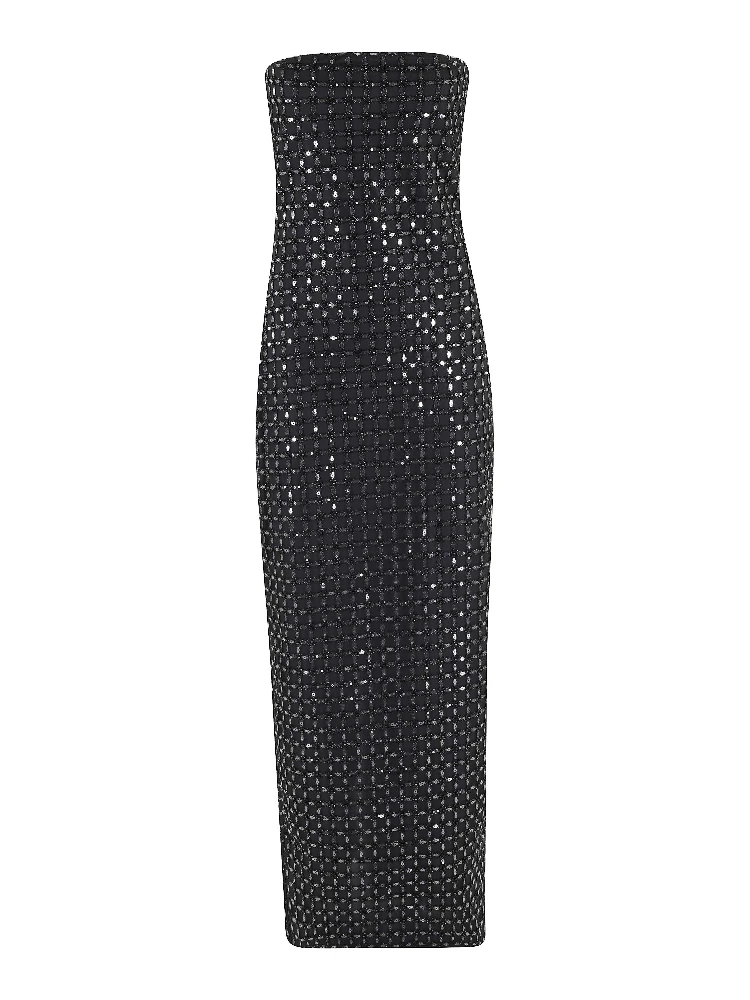 BEADED MAXI TUBE DRESS