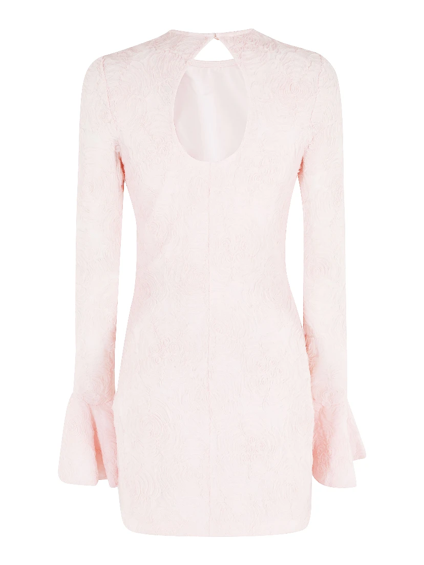 فستان قصير مزين بكشكشة شبكية