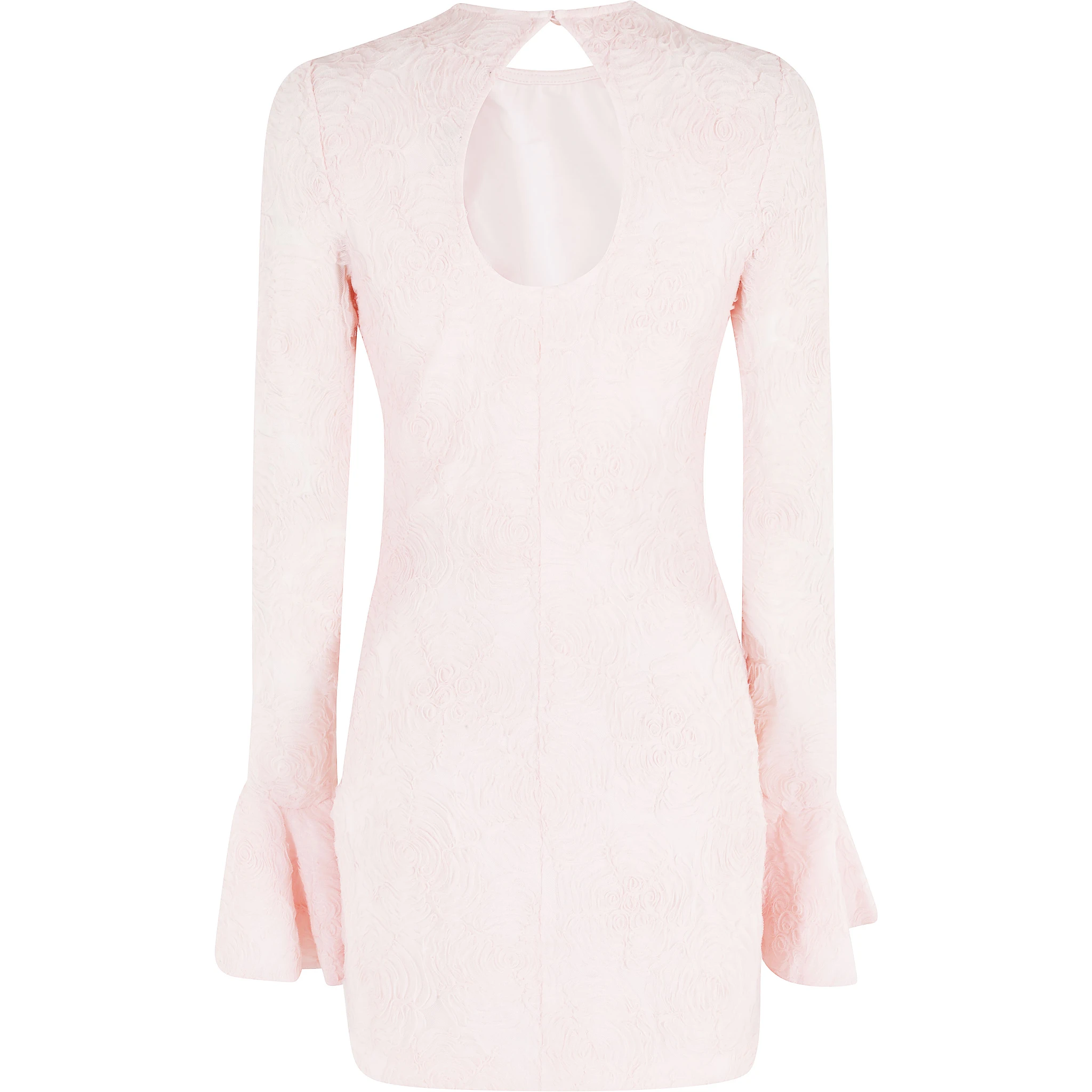 فستان قصير مزين بكشكشة شبكية