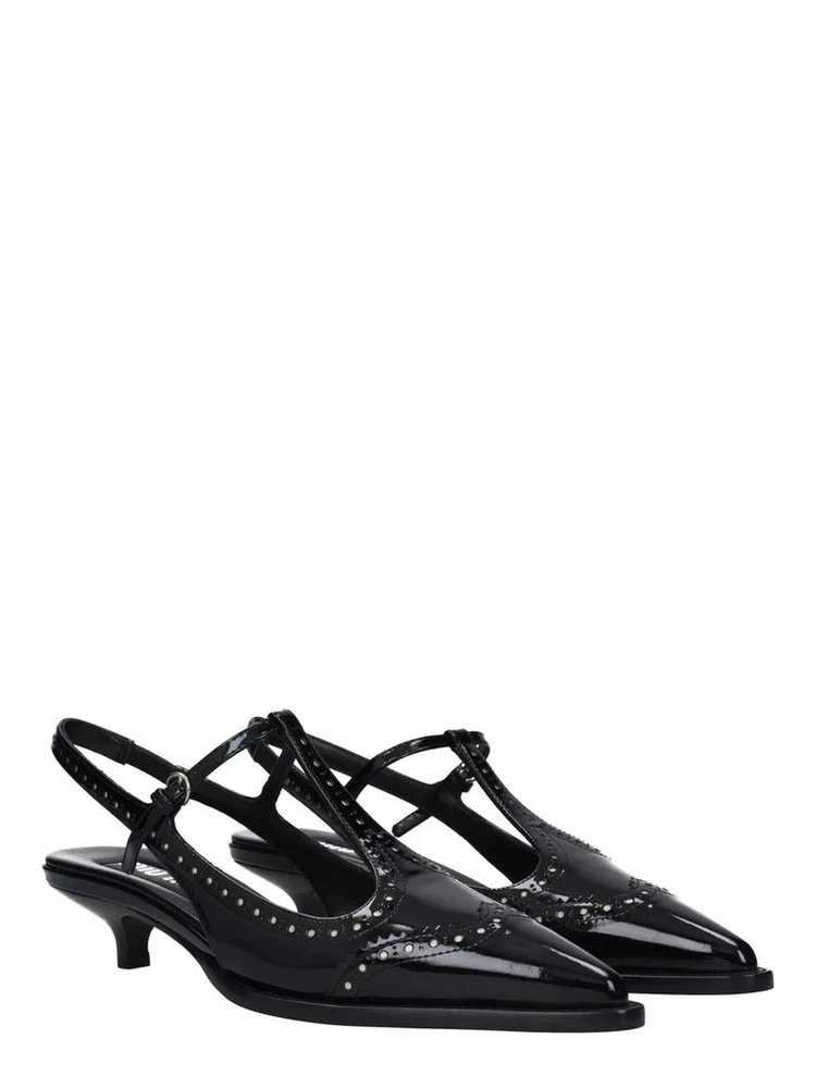 Black Calfskin Mid Heel Pumps alternative