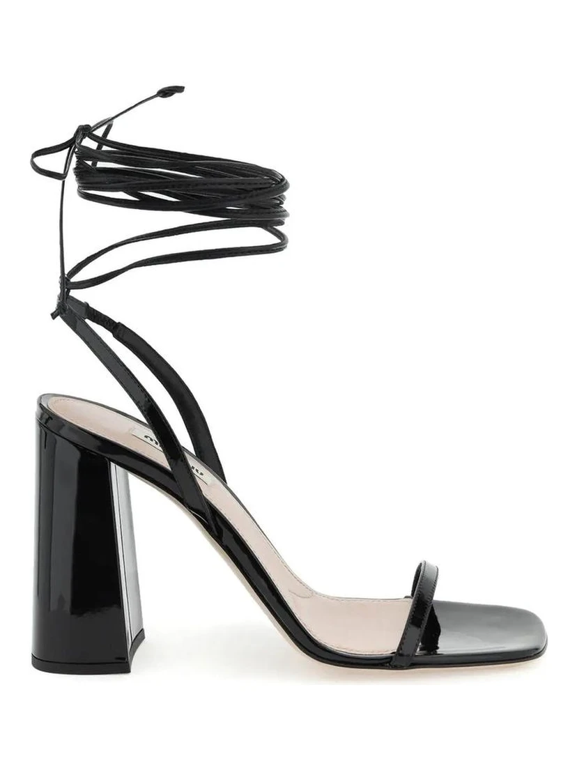 Black Calfskin Platform Sandals