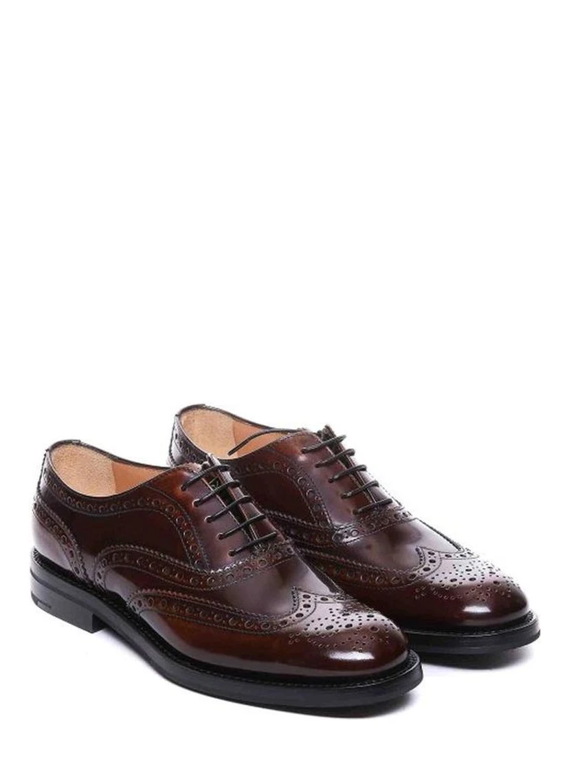 Brown Calfskin Oxfords And Derbies