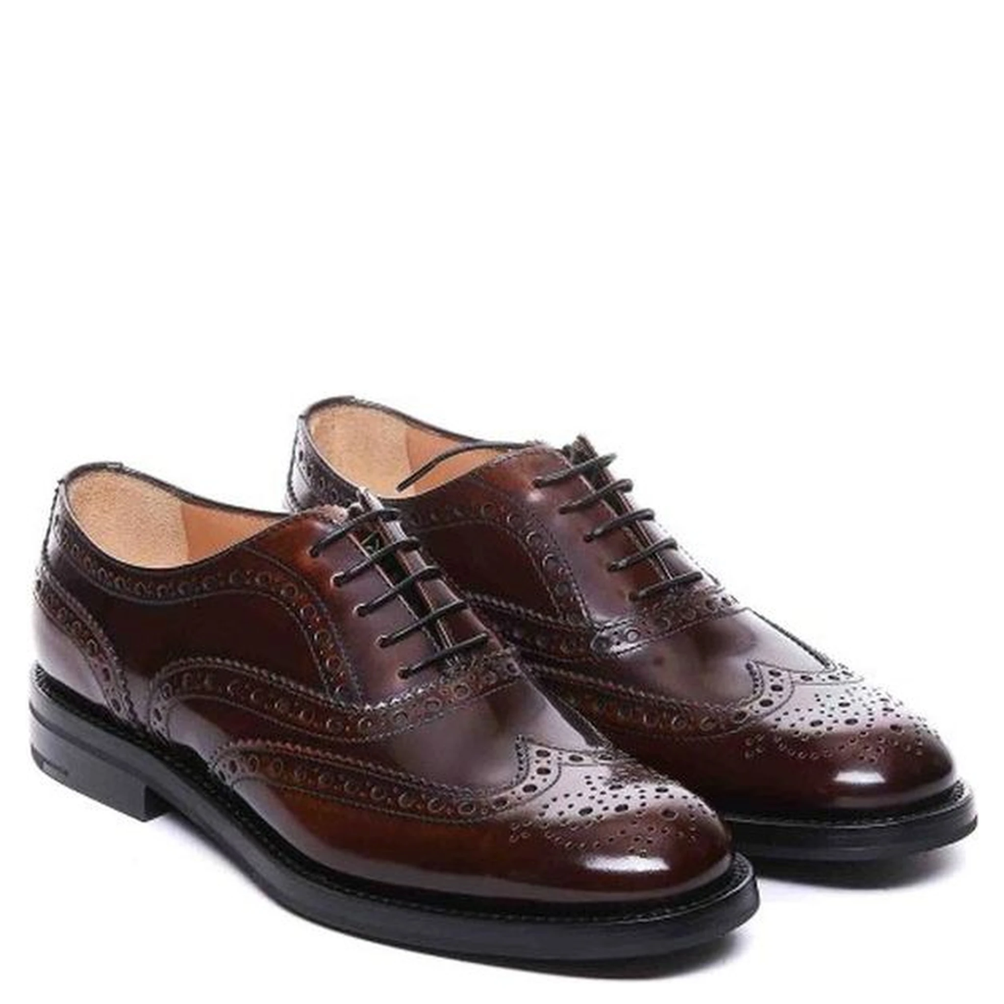 Brown Calfskin Oxfords And Derbies