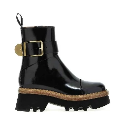 Black Calfskin Ankle Boots
