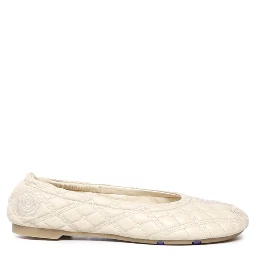 White Lamb Leather Ballet Flats