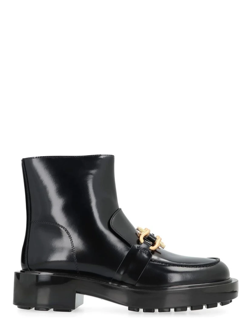 Black Calfskin Ankle Boots
