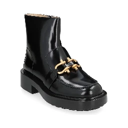 Black Calfskin Ankle Boots